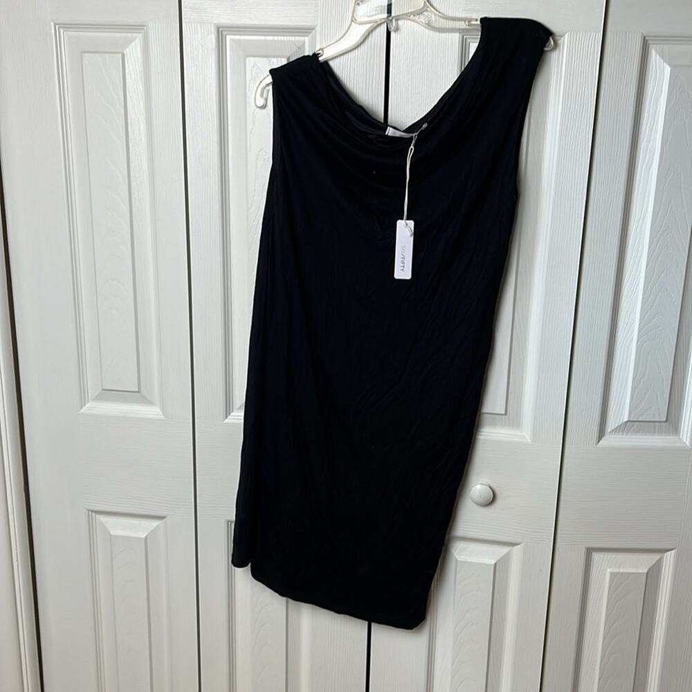 Six Fifty one shoulder dress black large